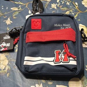 Navy and Red Crossbody Bag